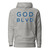 GOD BLVD - Embroidered OG Logo - Carbon Grey Premium Hoodie (Blue/White)