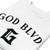GOD BLVD - Arched G - White Premium Sweatshirt - Black Print