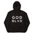 GOD BLVD - OG Logo - Black Lightweight Zip Up Windbreaker - Front/Back White Print