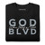 GOD BLVD - OG Logo - Where Victory is Certain - Black Premium Sweatshirt - Grey/White Embroidered