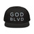 GOD BLVD - OG Logo - Snapback - Grey Embroidered (Grey Under Visor)