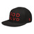 GOD BLVD - OG Logo - Black Snapback - Red Embroidered (Grey Under Visor) 