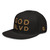 GOD BLVD - OG Logo - Black Snapback - Old Gold Embroidered (Grey Under Visor)