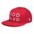 GOD BLVD - OG Logo - Red Snapback - White Embroidered (Grey Under Visor)