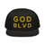 GOD BLVD - OG Logo - Black Snapback - Gold Embroidered (Grey Under Visor)