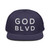 GOD BLVD - OG Logo - Navy Snapback - White Embroidered (Grey Under Visor)