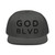 GOD BLVD - OG Logo - Charcoal Gray Snapback - Black Embroidered (Grey Under Visor)