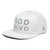 GOD BLVD - OG Logo - White Snapback - Grey Embroidered (Grey Under Visor)
