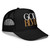 GOD BLVD - Secondary Logo - Black Foam Trucker Hat - White/Old Gold