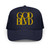 GOD BLVD - Secondary Logo - Navy Foam Trucker Hat - Gold