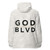 GOD BLVD - OG Logo - Black Lightweight Zip Up Windbreaker - Front/Back Black-Beige Print - Where Victory is Certain