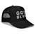 GOD BLVD - Where Victory is Certain - Black Foam Trucker Hat - White/Old Gold Embroidered