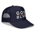 GOD BLVD - Where Victory is Certain - Navy Foam Trucker Hat - White/Old Gold