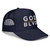 GOD BLVD - Where Victory is Certain - Navy Foam Trucker Hat - White/Old Gold