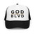 GOD BLVD - Where Victory is Certain - Black White Foam Trucker Hat - Black/Old Gold