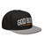 GOD BLVD - Worldwide - Black Gray Snapback Hat - White/Old Gold