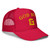 GOD BLVD - Arched G - Red Foam Trucker Hat - Gold Embroidered 