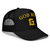 GOD BLVD - Arched G - Black Foam Trucker Hat - Gold Embroidered