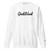 GOD BLVD - White Sweatshirt - Cursive - Black Embroidered