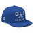 GOD BLVD - God is the Realest - Blue Flat Bill Cap - White Embroidered
