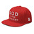 GOD BLVD - God is the Realest - Red Flat Bill Cap - White Embroidered
