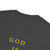 GOD BLVD - God is Greatness - Oversized Faded Black Tee - Front/Back Old Gold Print