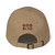 GOD BLVD - Classic Khaki Strapback Dad Hat (Maroon Stitch)