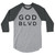 GOD BLVD - Black Logo - Heather Grey/Heather - 3/4 Sleeve Raglan Tee