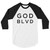 GOD BLVD - White/Black - 3/4 sleeve raglan tee