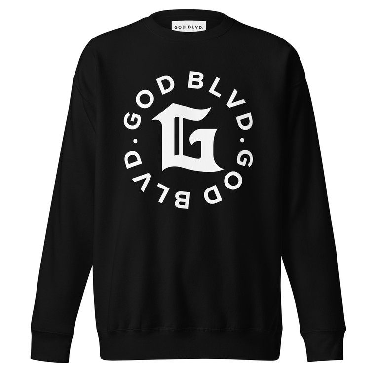 GOD BLVD - The G Circle - Black Premium Sweatshirt