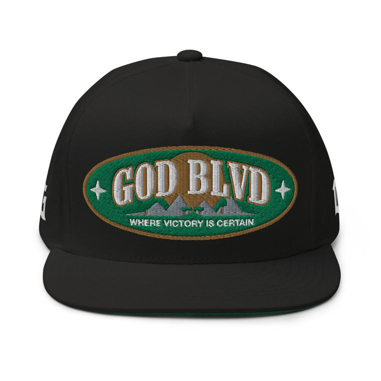 GOD BLVD - OVAL Where Victory is Certain P3 - Flat Bill Cap 