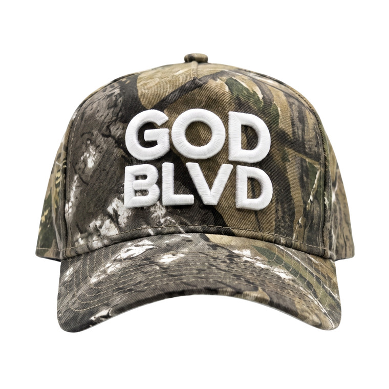 GOD BLVD - OG Logo V2  - Snapback (Camouflage/Woods)