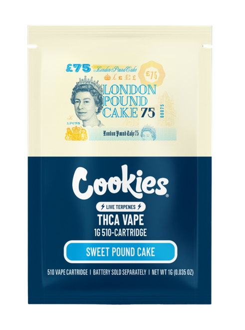 1ml Cookies Delta-8 THC Blend Cartridge - London Pound Cake (S), Cookies, Vapes, Swin Farms