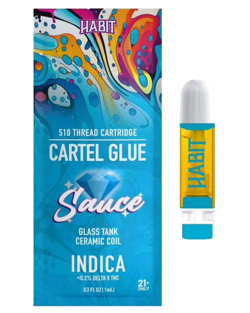 1ml Habit THCa Sauce Cartridge - Cartel Glue (I), Habit, Vape, Disposable, Swin Farms