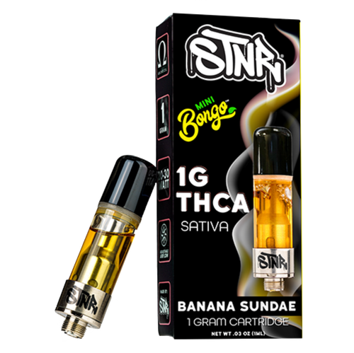 1ml Mini Bongo THCa Cartridges - Banana Sundae, STNR, Vape, Swin Farms