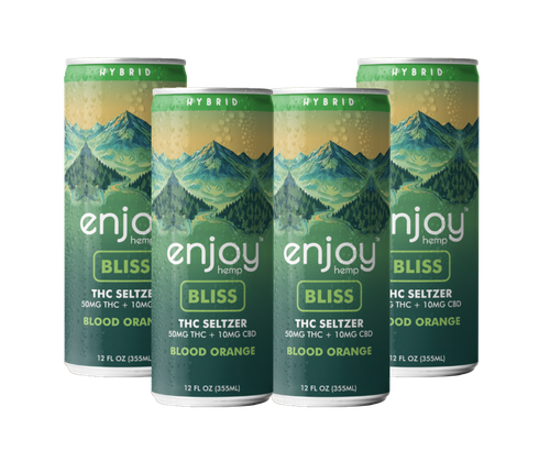 50mg 4pk Delta-9 THC Mega-Dose Seltzer - Bliss CBD (H) - Blood Orange Flavor, enjoy, Drinks, Swin Farms