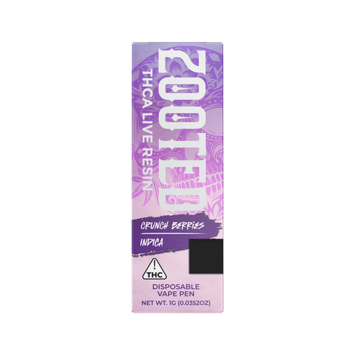 1ml ZOOTED Live Resin THCa Disposable Crunch Berries (I) 89.32%, Zooted, The Hemp Doctor, Vape, Disposable, Swin Dispensaries