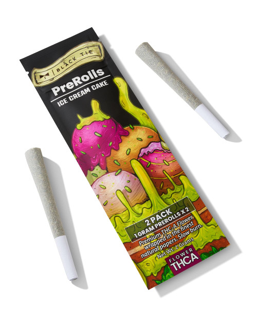 Black Tie 2pk 1g THCa Flower Pre-Rolls - Ice Cream Cake, Pre-rolls, Blacktie, Swin Dispensaries