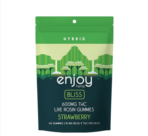 15mg Delta-9 THC Live Rosin Soft Chews - 600mg pk - Strawberry, enjoy, Edible, Swin Dispensaries
