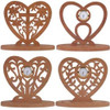 Featuring the finished scroll saw cut outs with four different heart designs and clock inserts.