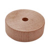A 1 1/2" flat faced wooden toy wheel.