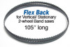 This is a view of the Olson Flex Back Band Saw Blade wrapped around the Flex Back logo with the size in the center.