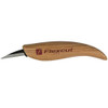 The 1 1/2" blade and ash handle make up the Flexcut Detail Carving Knife.