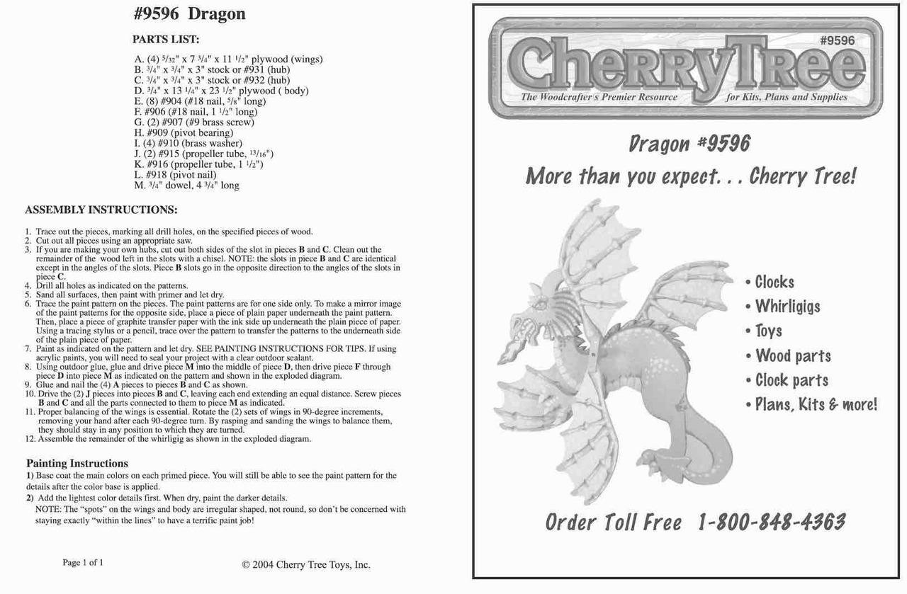 Cherry Tree Toys Dragon Whirligig Plan