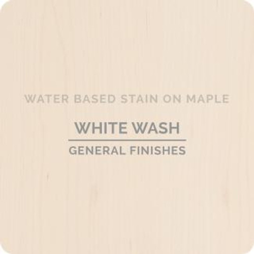 This is a sample of the General Finishes White Wash Water Based Stains on a piece of maple.