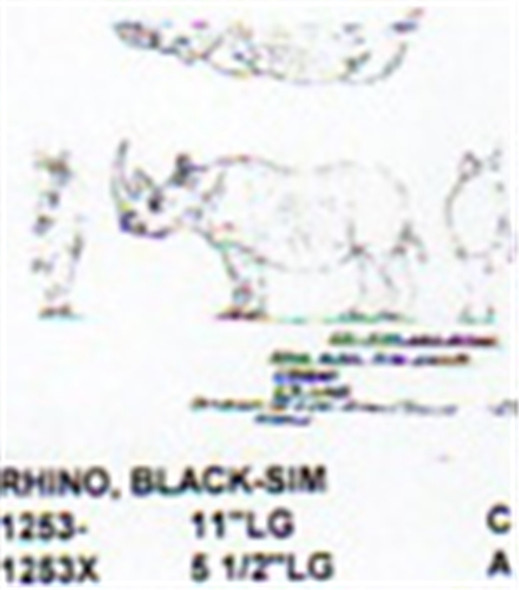 Black Rhino Standing 11" Long