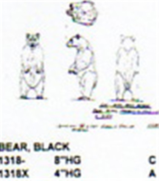 Black Bear Standing-Hind Legs 4" High