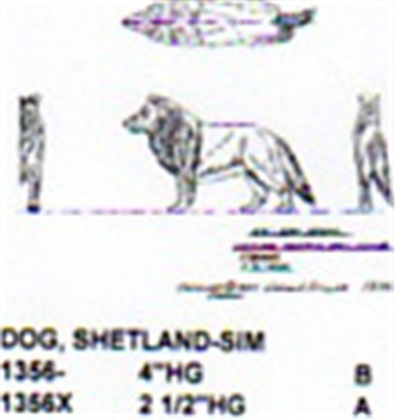 Shetland Sheepdog Standing 4" High
