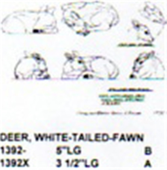 White Tailed Deer Fawn Lying Down-Head Down 5" Long