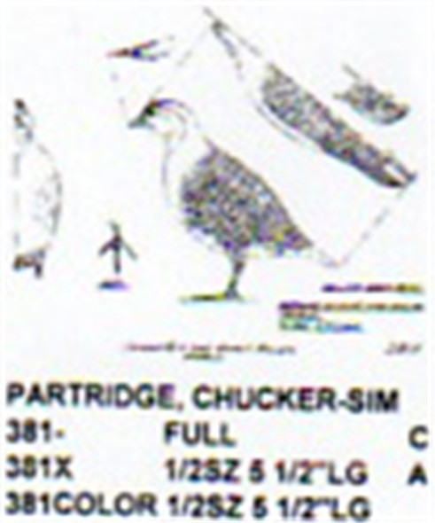 Chukar Partridge Carving Pattern showing the Stiller pattern of a Chukar Partridge in the standing position.